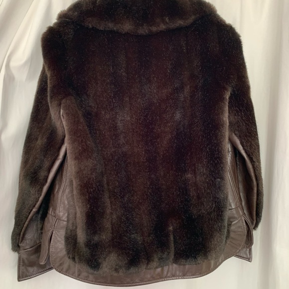 DiCosta Brown Fur Genuine Leather Jacket - Picture 3 of 9